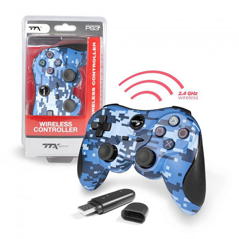 TTX Tech Wireless Controller for PlayStation 3 (Digicamo Blue) image 1