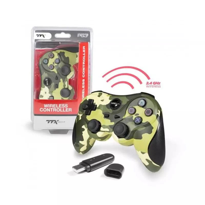 TTX Tech Wireless Controller for PlayStation 3 (Green Camo) image 1