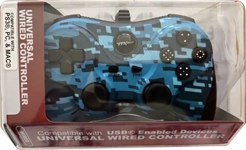 TTX Tech Wired Controller for PlayStation 3 (Digicamo Blue) image 1