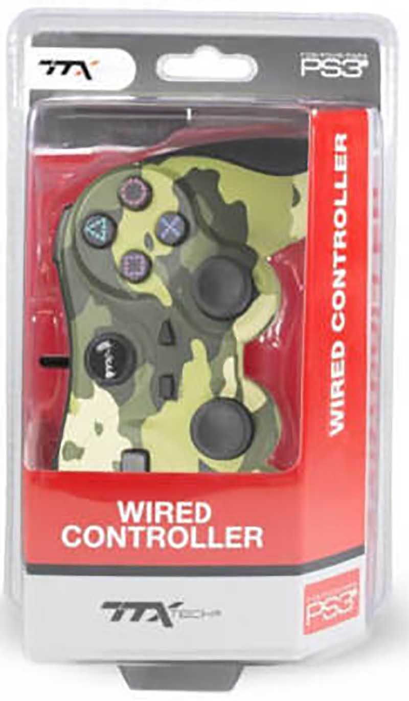 TTX Tech Wired Controller for PlayStation 3 (Green Camo) image 1