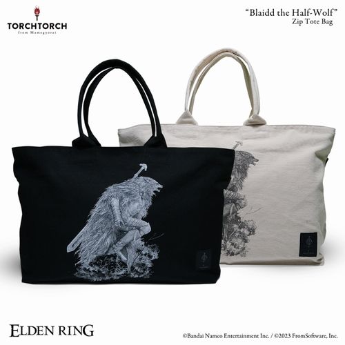 Elden Ring × Torch Torch Blaidd the Half-Wolf Zip Tote Bag (Black) image 2