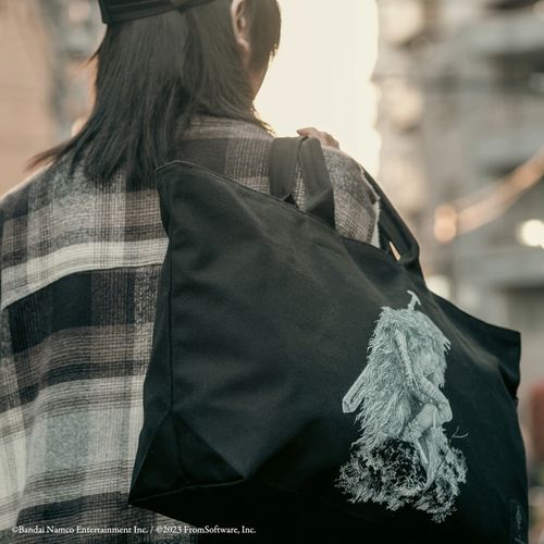 Elden Ring × Torch Torch Blaidd the Half-Wolf Zip Tote Bag (Black) image 3