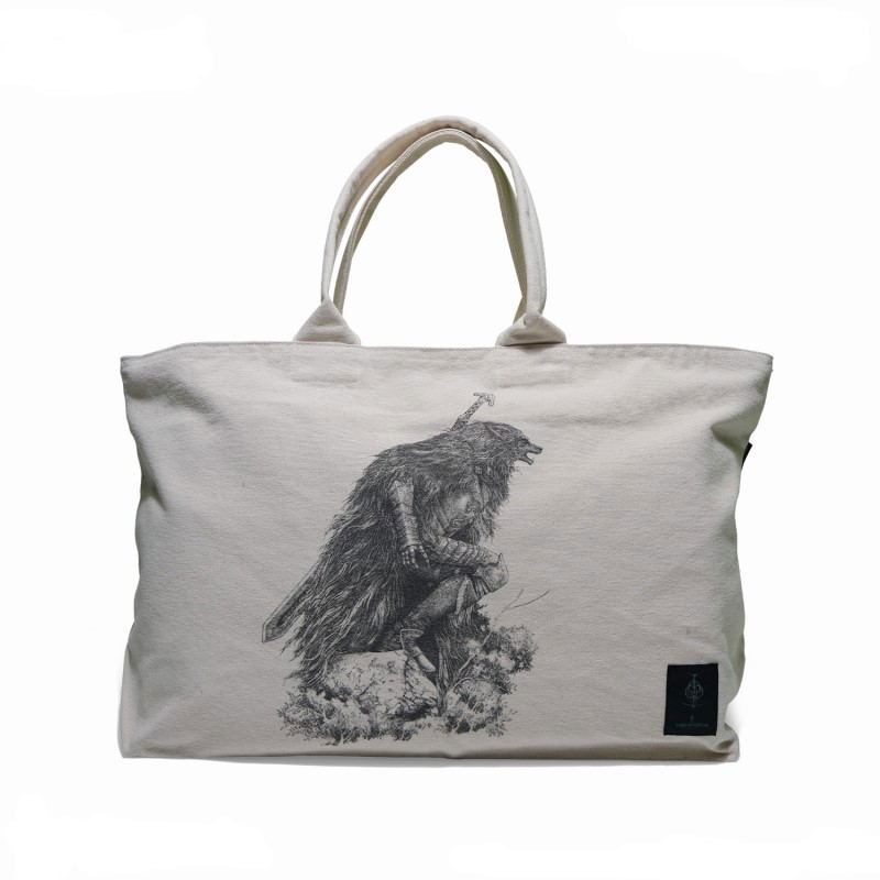 Elden Ring × Torch Torch Blaidd the Half-Wolf Zip Tote Bag (Natural) image 1