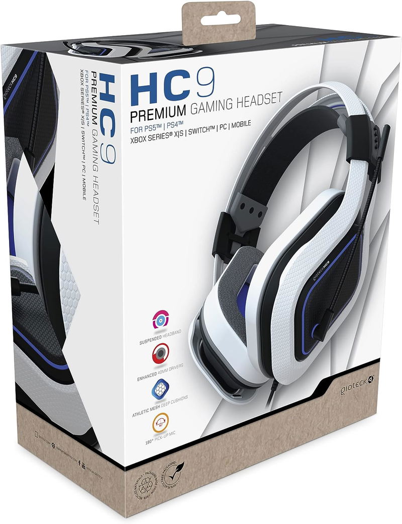 Gioteck HC9 Stereo Gaming Headset for PS5 / PS4 / Xbox Series X|S / Switch (White) image 1