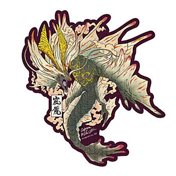 Capcom x B-Side Label Sticker Monster Hunter Amatsu Ukiyo-e image 1