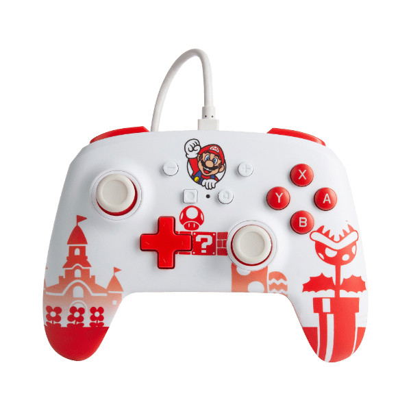 PowerA Enhanced Wired Controller for Nintendo Switch (Mario Red/White) image 1