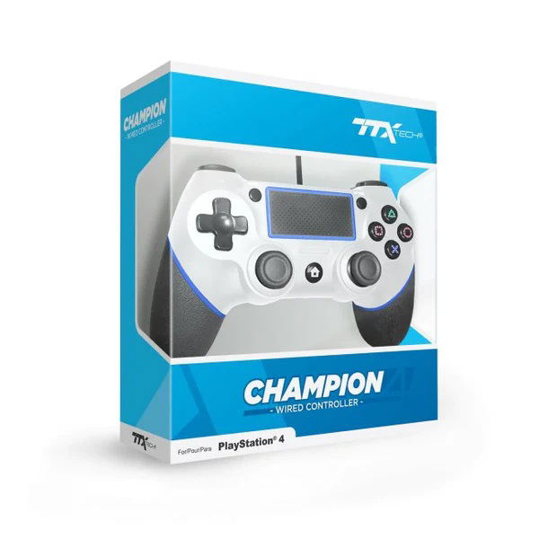 TTX Tech Champion Wired Controller for PlayStation 4 (White) image 1