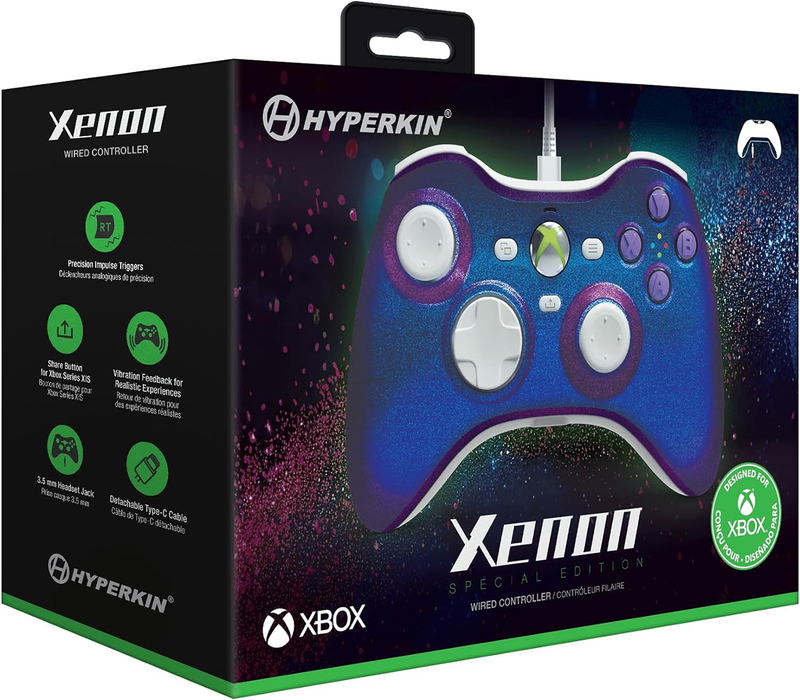 Hyperkin Xenon Wired Controller for Xbox Series X|S / Xbox One / Windows 10|11 (Twilight Galaxy) image 2