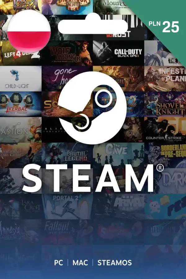 Steam Gift Card (PLN 25 | For Poland Currency Only) <span class="ext" style="background-color: #2a475e; color: #FFFFFF;">STEAM</span> <span class="ext ext_digital">digital</span> image 1