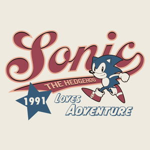 Sonic The Hedgehog - Sonic American T-shirt (Vanilla White | Size L)_