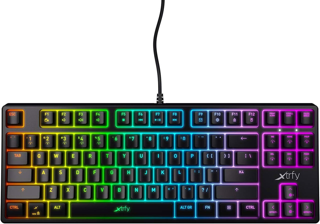 XTRFY K4 RGB Tenkeyless Mechanical Gaming Keyboard Wired (Black) for PC