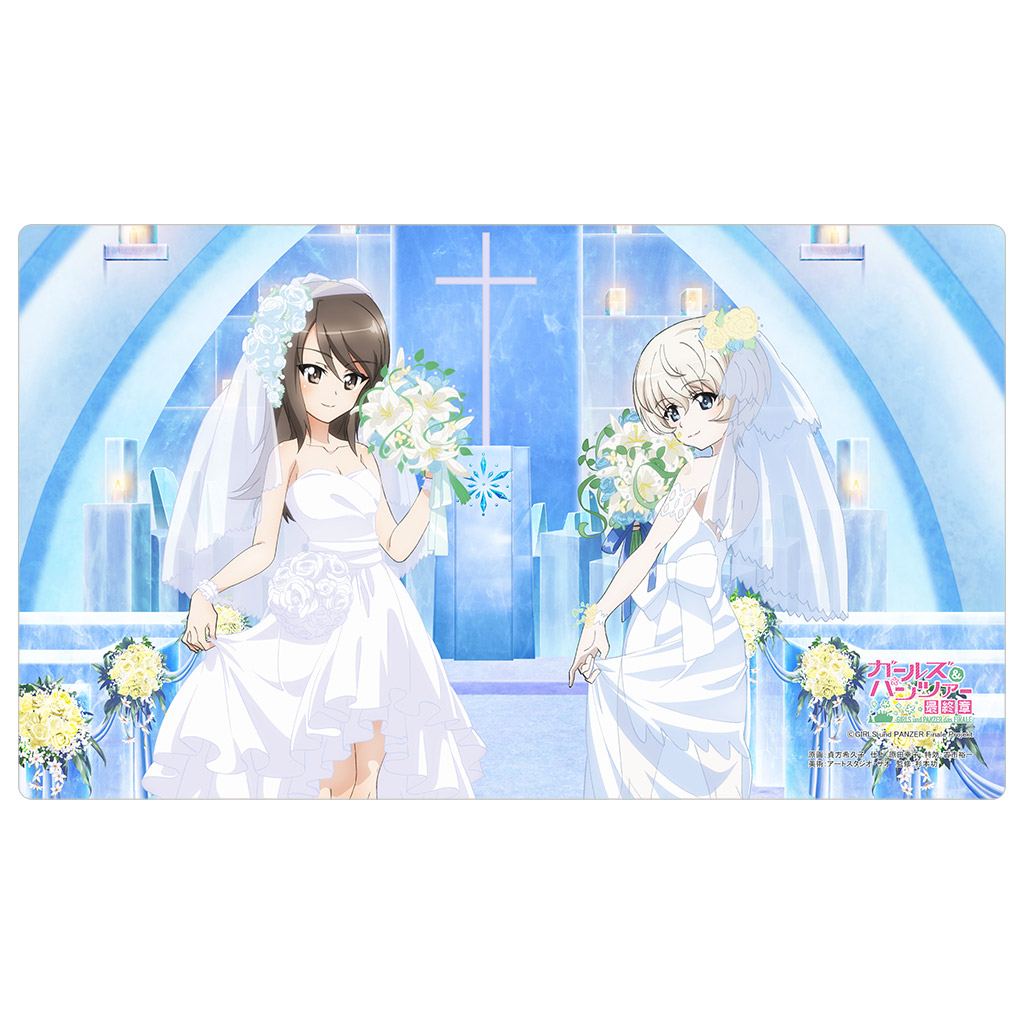GIRLS und PANZER das Finale Original Illustration Rubber Mat Mika & Youko / Wedding Curtain Damashii