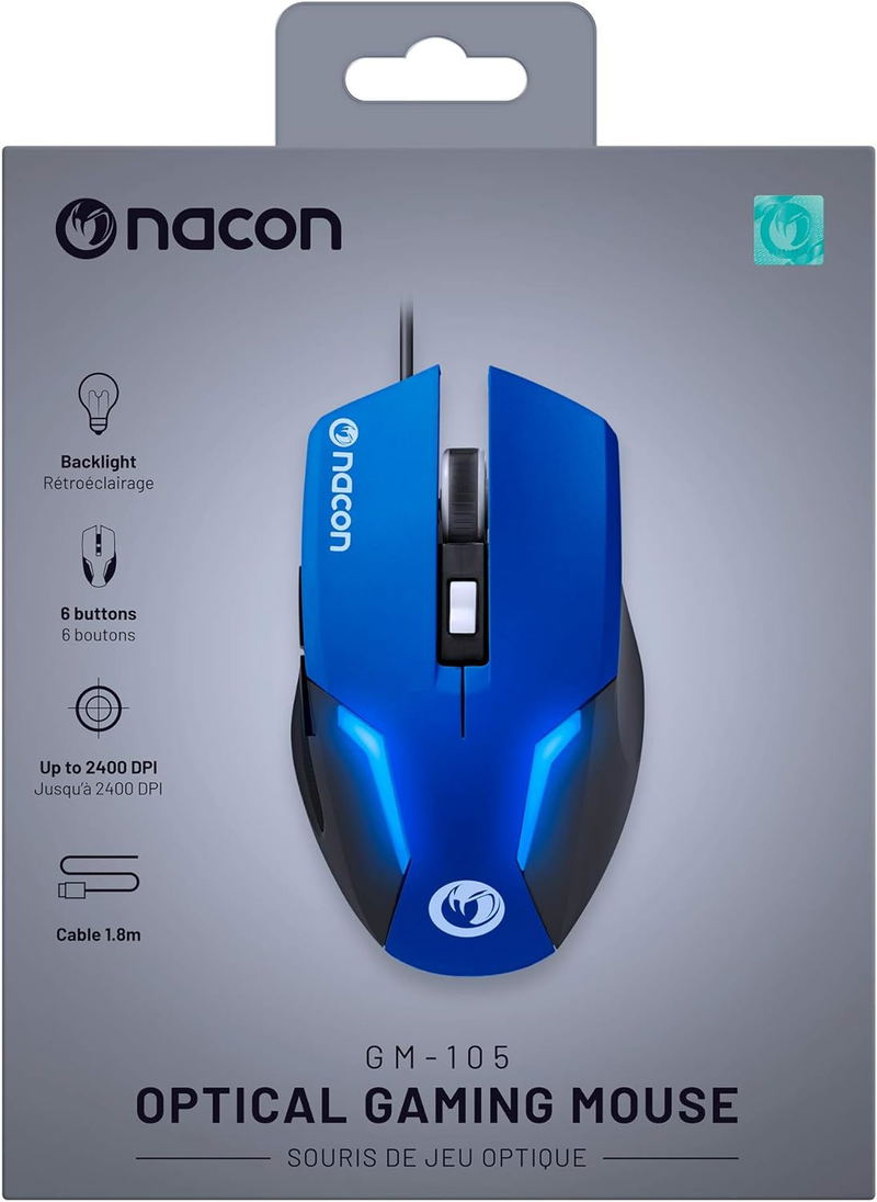 Nacon GM-105 Optical Gaming Mouse (Blue) image 1