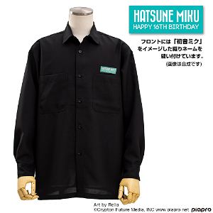 Hatsune Miku Embroidered Shirt Happy 16th Birthday Dear Creators Ver. (Black | Size L)