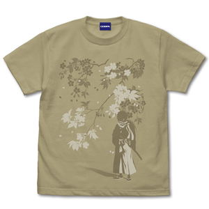 Rurouni Kenshin - Meiji Swordsman Romantic Story Newly drawn Kenshin Himura T-shirt (Sand Khaki | Size L)_