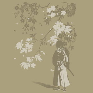 Rurouni Kenshin - Meiji Swordsman Romantic Story Newly drawn Kenshin Himura T-shirt (Sand Khaki | Size L)_