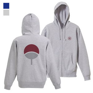 Naruto Shippuden Uchiha Zip Hoodie (Mix Gray | Size XL)_