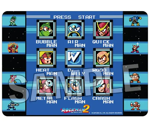 Mega Man 2: The Mystery of Dr. Wily Illustration Play Mat Next Turn Select Stage PROOF