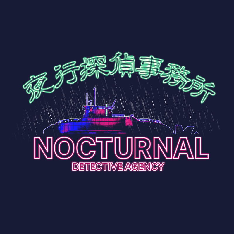 Master Detective Archives: Rain Code Night Detective Agency T-shirt (Navy | Size L) image 2