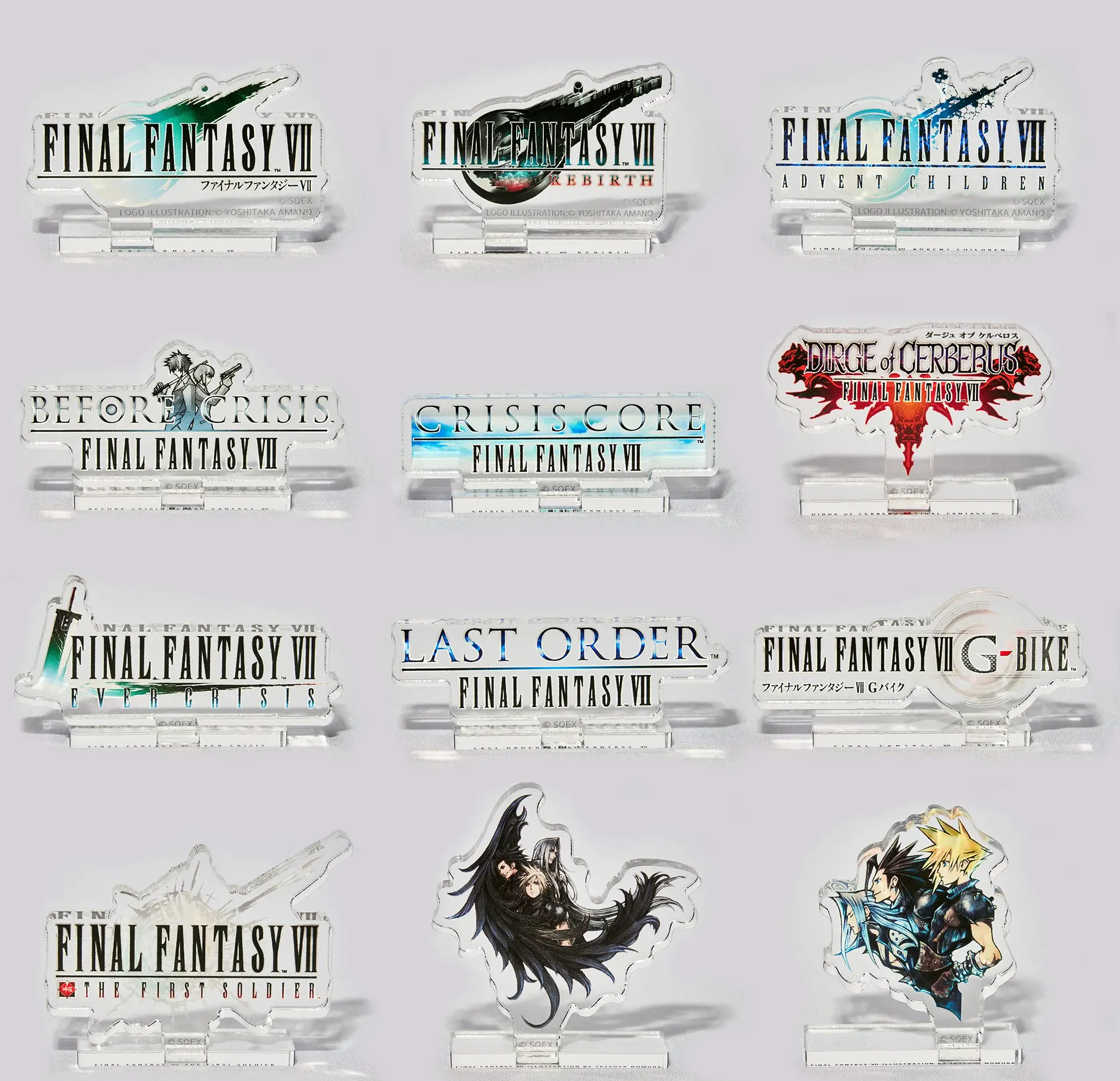 Final Fantasy VII Series Logo Acrylic Stand Collection (Set of 12 Pieces) Square Enix