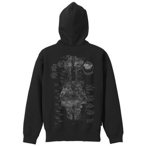 Made in Abyss: The Golden City of the Scorching Sun Abyss Map Zip Hoodie (Black | Size S)_