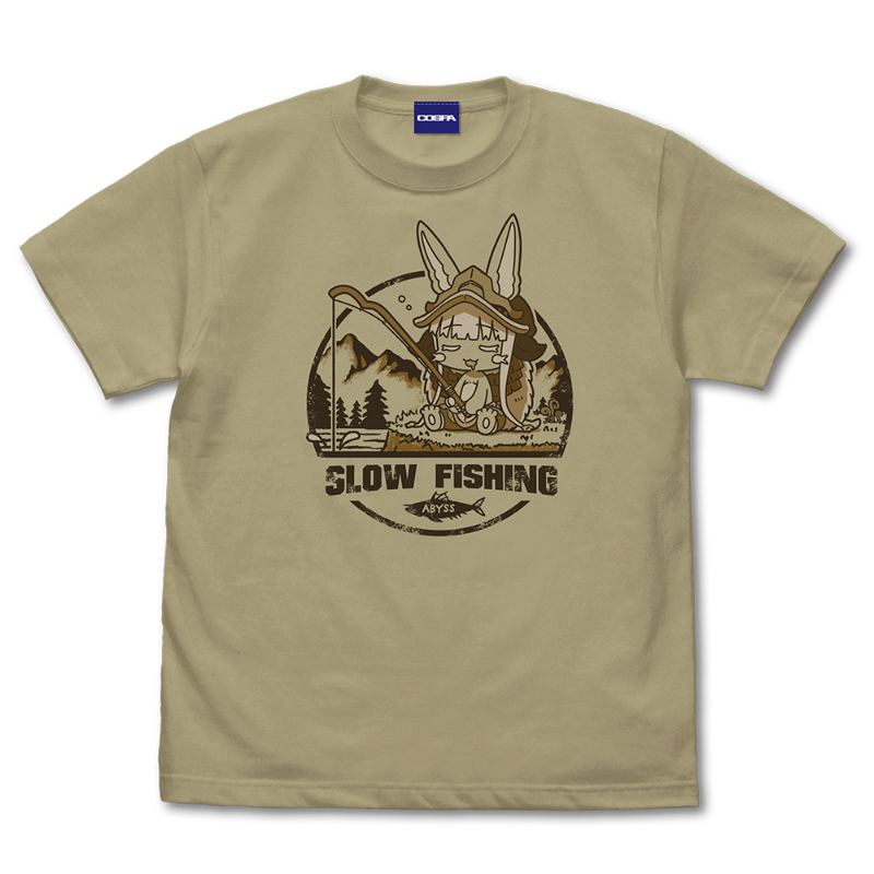Made in Abyss: The Golden City of the Scorching Sun Fishing Nanachi T-shirt  (Sand Khaki