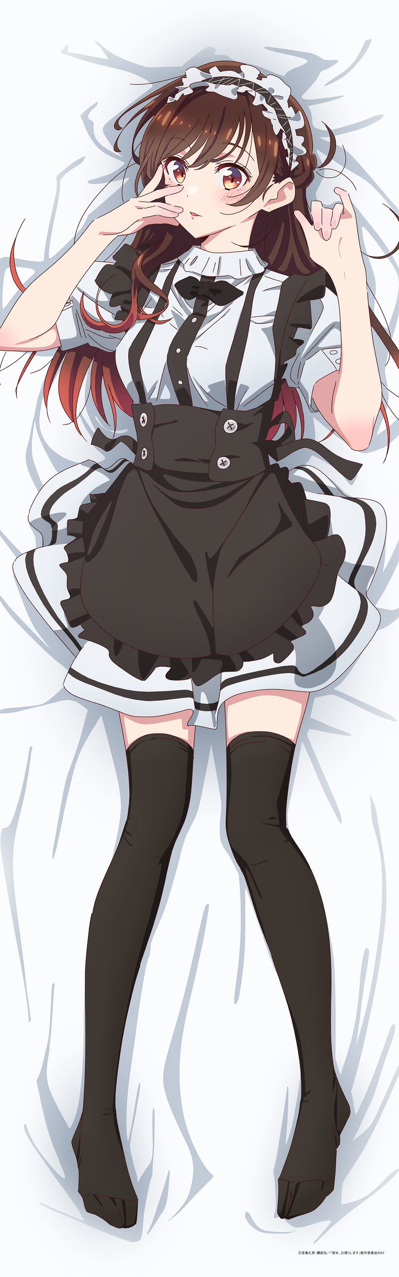 Rent-A-Girlfriend Season 3 - Mizuhara Chizuru Kimono & Maid Costume Ver. Original Illustration Dakimakura Cover image 3