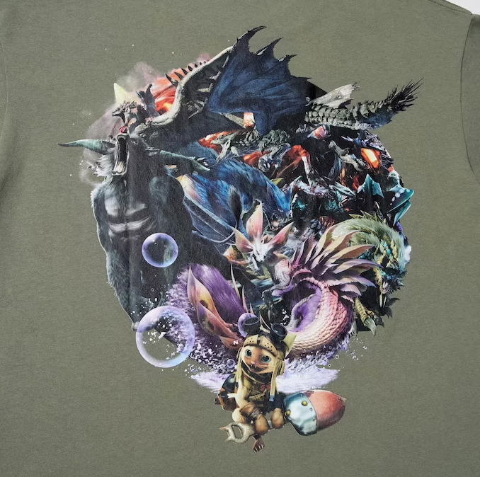 UT Capcom 40th Monster Hunter Graphic T-Shirt (Olive | Size L)