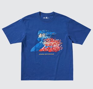 UT Capcom 40th Rockman Graphic T-Shirt (Blue | Size S)_