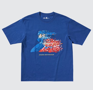 UT Capcom 40th Rockman Graphic T-Shirt (Blue | Size XS)_