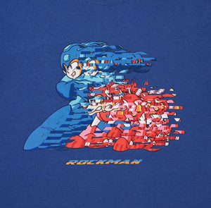 UT Capcom 40th Rockman Graphic T-Shirt (Blue | Size XS)_