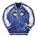 Doomsday With My Dog - Designed By Yu Ishihara Mr. Haru Black Shiba Ver. Embroidered Souvenir Jacket (Blue | Size XXL) thumbnail 1