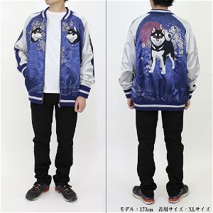 Sekai No Owari Ni Shibainu To - Designed By Yu Ishihara Mr. Haru Black Shiba Ver. Embroidered Souvenir Jacket (Blue | Size XXL)
