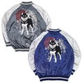 Doomsday With My Dog - Designed By Yu Ishihara Mr. Haru Black Shiba Ver. Embroidered Souvenir Jacket (Gray | Size L) thumbnail 12