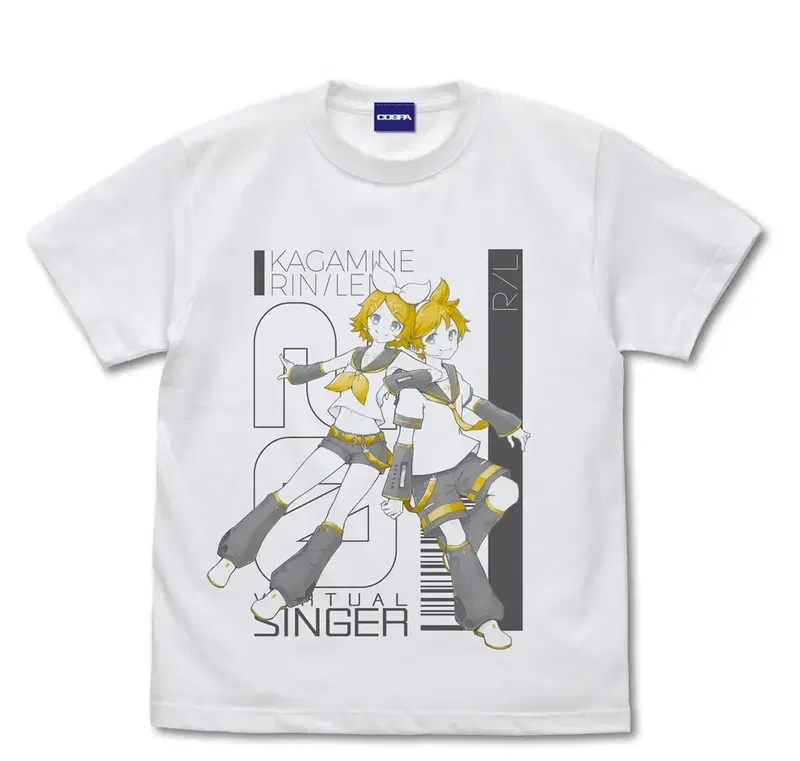 Kagamine Rin/Len T-shirt Esuke Ver. (White | Size S) image 1