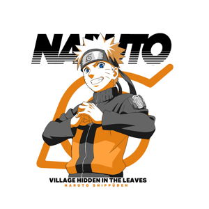 Naruto Shippuden - Naruto Uzumaki Visual T-shirt (White | Size L)_