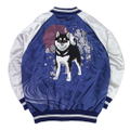 Doomsday With My Dog - Designed By Yu Ishihara Mr. Haru Black Shiba Ver. Embroidered Souvenir Jacket (Blue | Size M) thumbnail 2