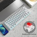MageGee STAR61 Wired Mechanical Keyboard Blue Backlight (White) - Red Switch thumbnail 2