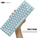 MageGee STAR61 Wired Mechanical Keyboard Blue Backlight (White) - Red Switch thumbnail 5