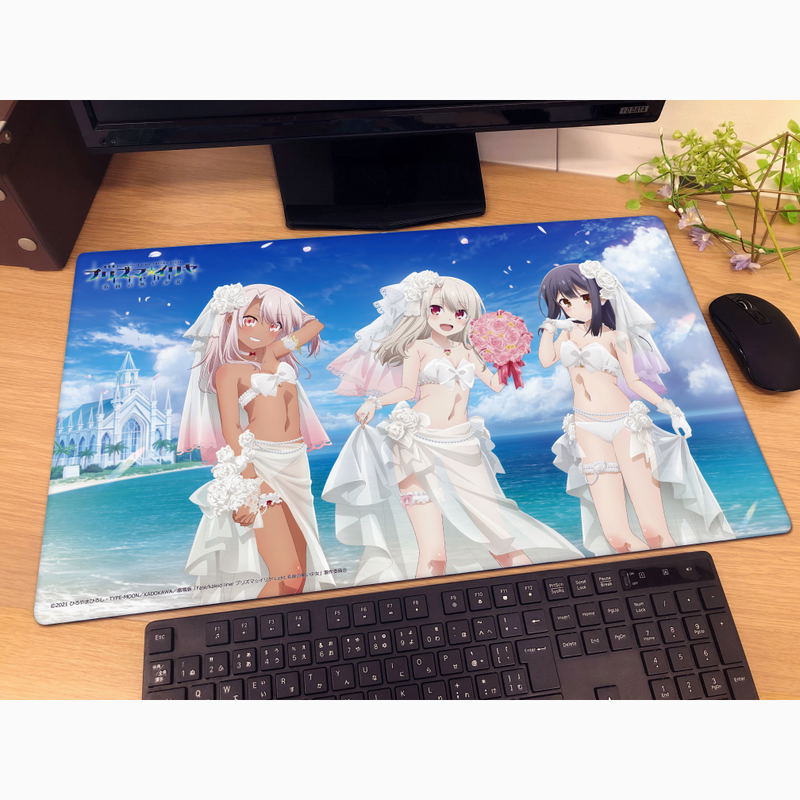 Fate/kaleid Liner Prisma Illya: Licht - The Nameless Girl Original Illustration Rubber Mat Illya & Miyu & Chloe / Wedding Swimwear image 2