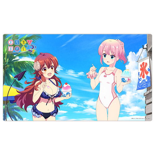 The Demon Girl Next Door Season 2 Original Illustration Rubber Mat Yoshida Yuko & Chiyoda Momo / Sea image 1