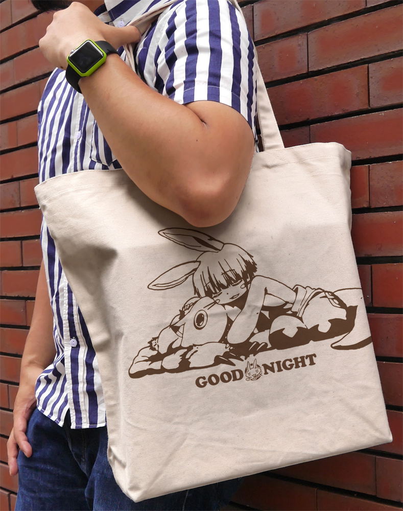 Made In Abyss: The Golden City Of The Scorching Sun - Original illustration Nanachi Suyasuya Large Tote Bag (Natural) image 2