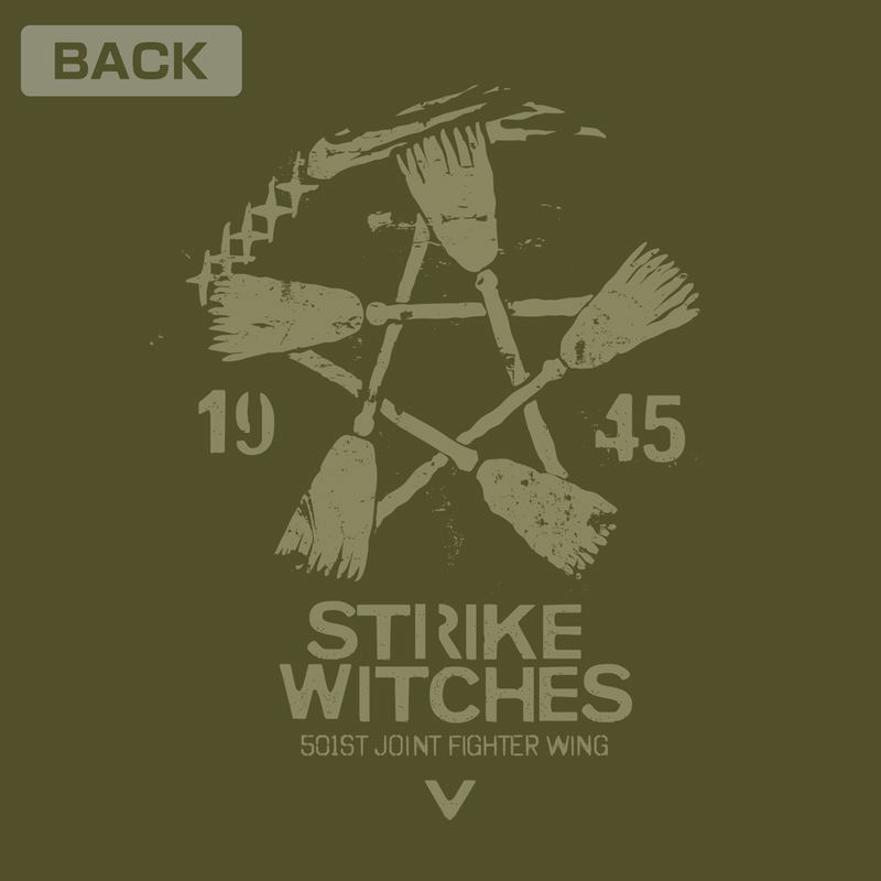 501st Joint Fighter Wing Strike Witches ROAD to BERLIN - Strike Witches Vintage T-shirt (Moss | Size L) image 5