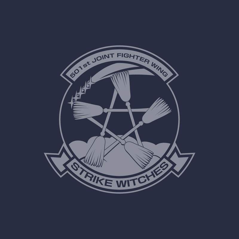 501st Joint Fighter Wing Strike Witches ROAD to BERLIN - Strike Witches Personal Mark Thin Dry Hoodie (Navy | Size M) image 4
