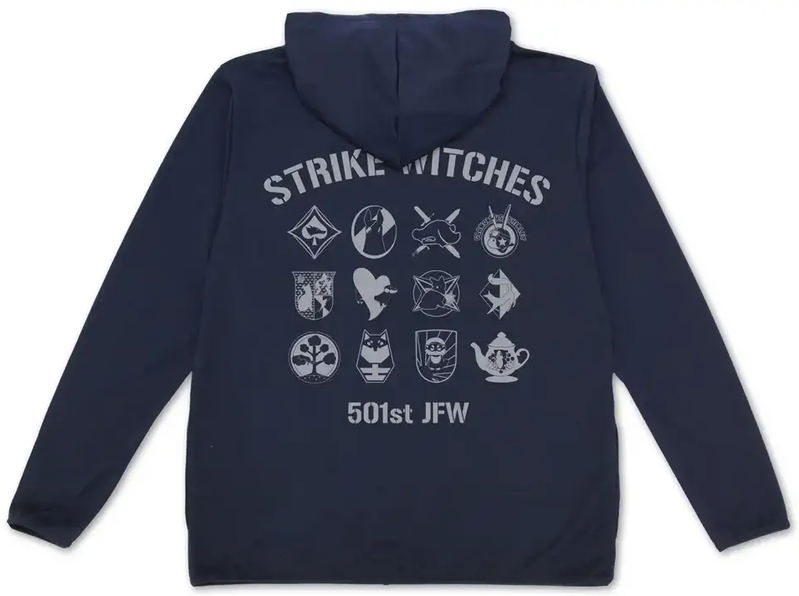 501st Joint Fighter Wing Strike Witches ROAD to BERLIN - Strike Witches Personal Mark Thin Dry Hoodie (Navy | Size L) image 1