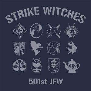 501st Joint Fighter Wing Strike Witches ROAD to BERLIN - Strike Witches Personal Mark Thin Dry Hoodie (Navy | Size L)