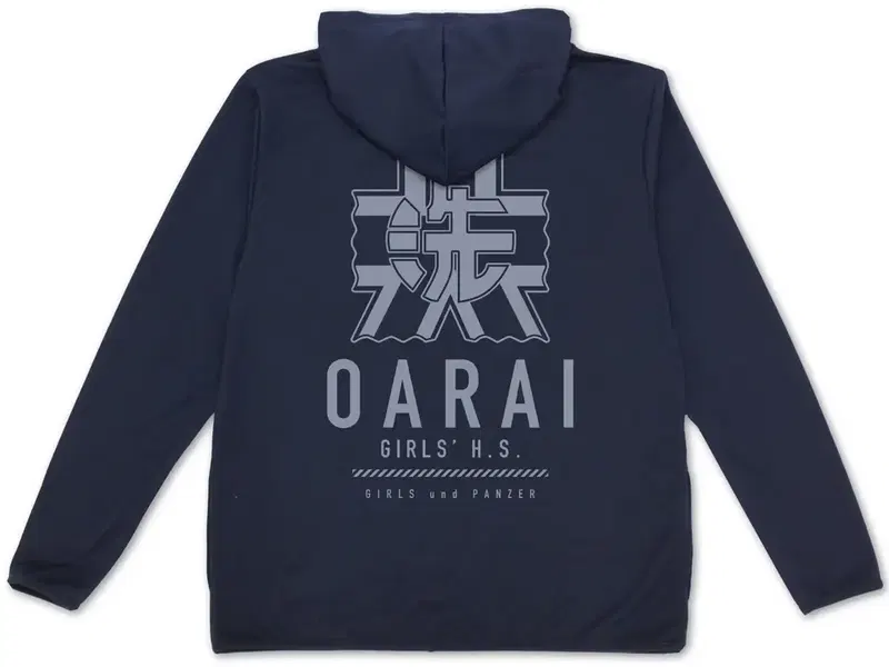 Girls und Panzer das Finale - Oarai Girls' Academy Thin Dry Hoodie Ver.2.0 (Navy | Size S) image 1