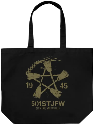 501st Joint Fighter Wing Strike Witches ROAD to BERLIN - Strike Witches Vintage Large Tote Bag (Black)_