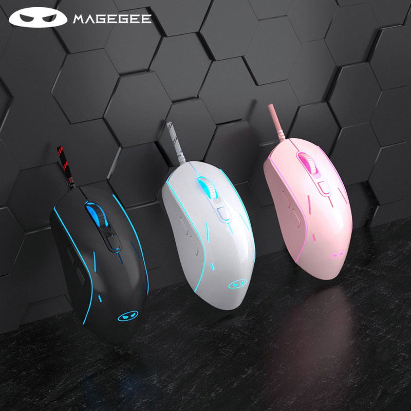 MageGee G12 Wired Mouse (White) for Laptop, Desktop