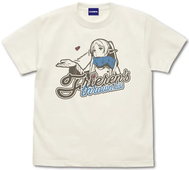 Frieren: Beyond Journey's End - Frieren's Throwing Kiss T-shirt (Vanilla White | Size S) image 1
